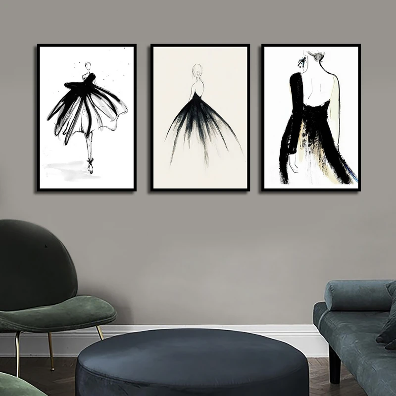 تابلو بکلیت طرح نقاشی مدرن مدل شاین اکلیلی B-1706 مجموعه 3 عددی