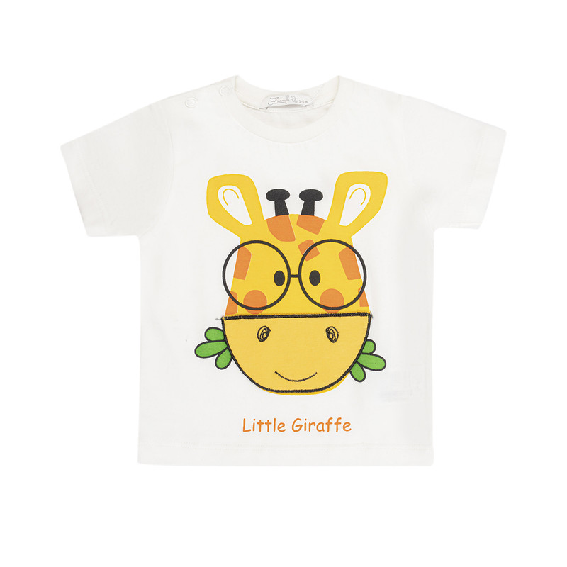 ست تی شرت و شلوارک پسرانه فیورلا مدل زرافه ی باهوش کد 25033