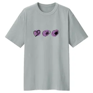 تی شرت لانگ زنانه مدل قلب کد LL99 رنگ طوسی