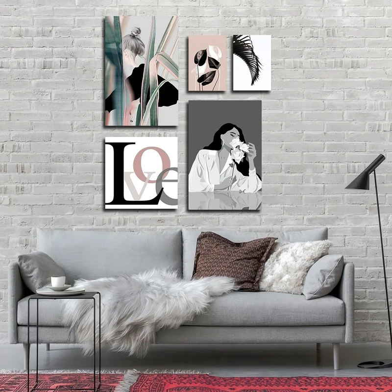 تابلو شاسی بکلیت طرح چهره و برگ مدل SH-2649 مجموعه 5 عددی