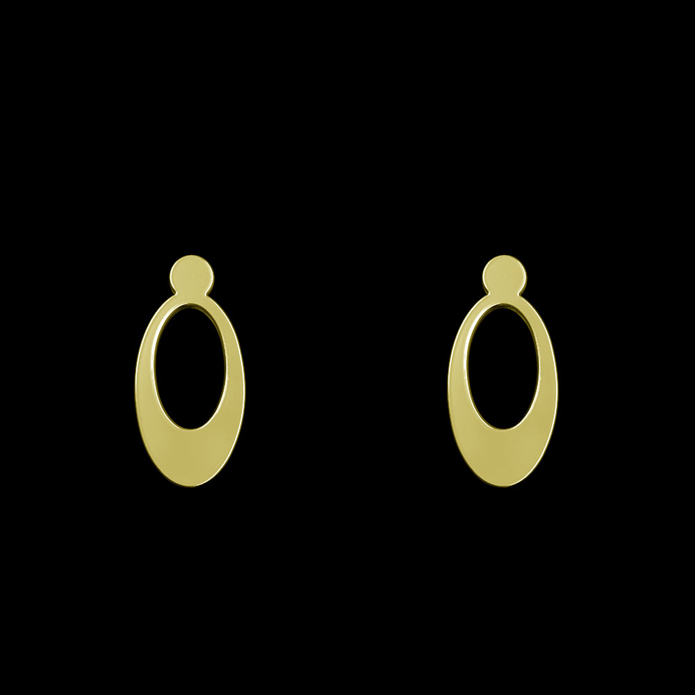 گوشواره طلا 18 عیار زنانه مدوپد مدل بیضی کد GA1-12075