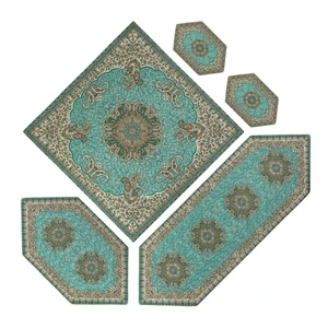 ست 5 تکه رومیزی ترمه مدل ترنج کد tj-1007
