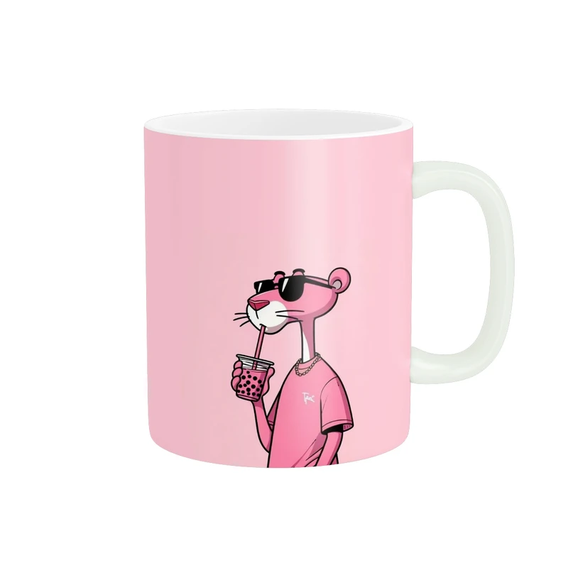 ماگ پاد آفرین مدل طرحدار پلنگ صورتی کد 358