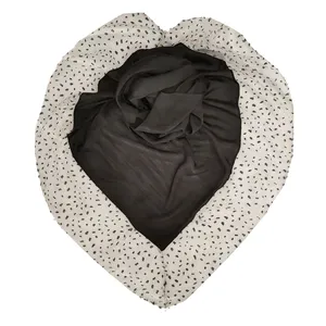 روسری زنانه مدل وال اسلپ حاشیه تور یاخما خال خالی