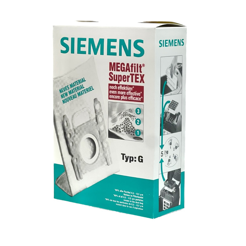 پاکت جاروبرقی زیمنس مدل MEGAfilt SuperTEX مناسب برای جاروبرقی های بوش و زیمنس type G بسته 5 عددی پاکت جاروبرقی زیمنس مدل MEGAfilt SuperTEX مناسب برای جاروبرقی های بوش و زیمنس type G بسته 5 عددی