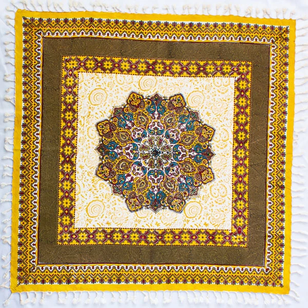 رومیزی قلمکار مدل QTSA4 طرح گل ترنج 