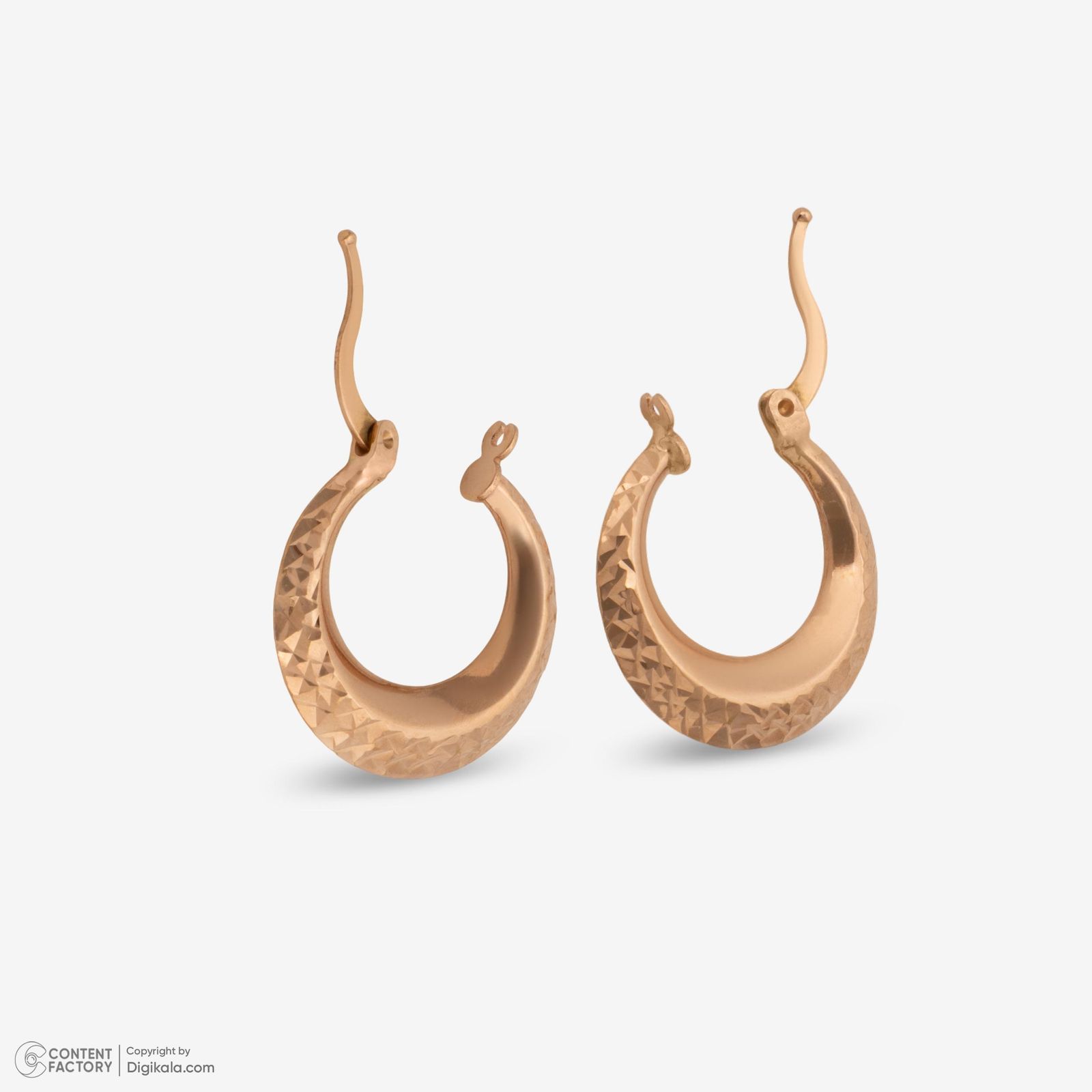 گوشواره کلیپسی طلا 18 عیار زنانه حافا گلد مدل e014 -  - 7