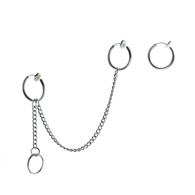 پیرسینگ گوش زنانه پایتخت مدل PS434_GO  فنری مجموعه دو عددی