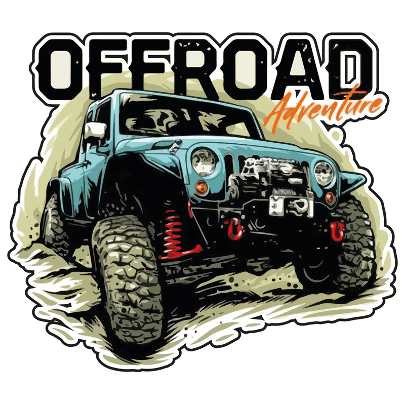 برچسب خودرو طرح offroad adventure کد 320