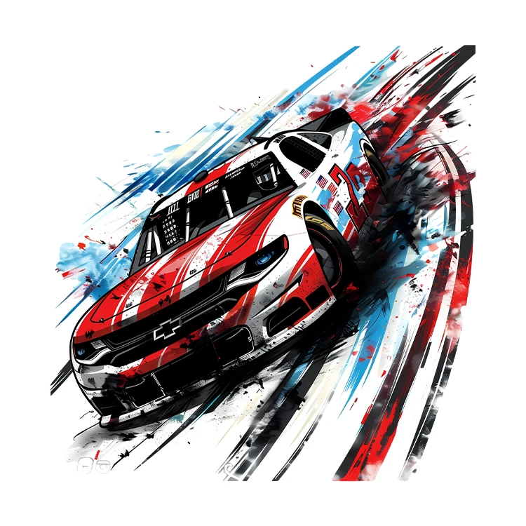 استیکر پارچه و لباس پاد آفرین مدل اتومبیل رانی کد S964