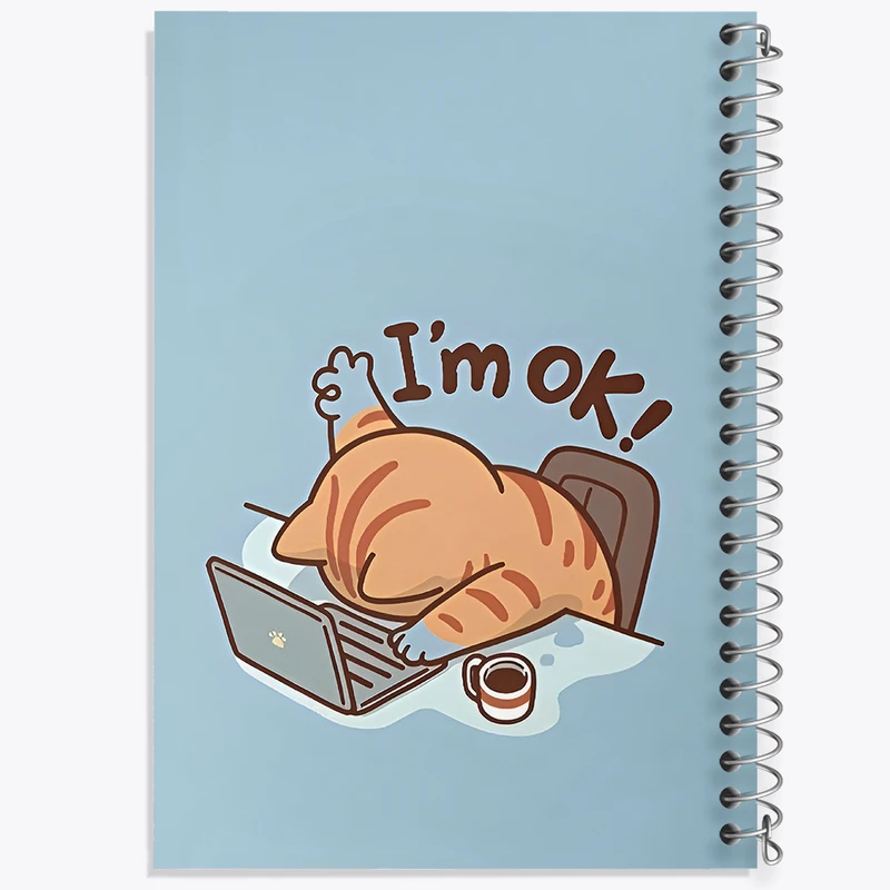 دفتر شطرنجی 50 برگ خندالو طرح گربه کیوت کد N3036