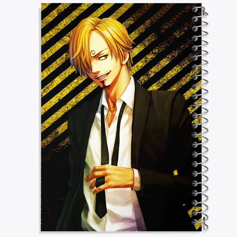 دفتر شطرنجی 50 برگ خندالو طرح سانجی انیمه وان پیس One Piece کد 11445