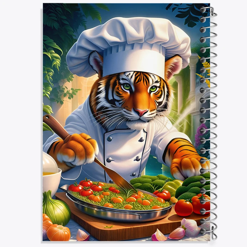 دفتر شطرنجی 50 برگ خندالو طرح ببر آشپز کد F6741