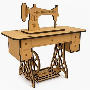 ساختنی 24 تکه مدل ماکت چوبی چرخ خیاطی کد M241