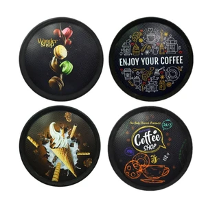 سینی  مدل ice cream enjoy wonder coffee  مجموعه 4 عددی