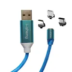 کابل تبدیل مغناطیسی USB به لایتنینگ/ MicroUSB / USB-C آی شنگ مدل Light3 طول 1 متر