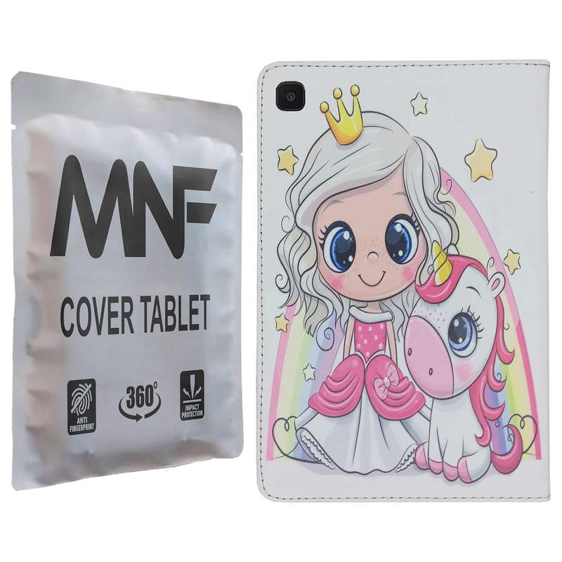 کیف کلاسوری ام ان اف طرح یونی کورن و دختر پرنسس کد M-009 مناسب برای تبلت سامسونگ Galaxy Tab A7 Lite / T225