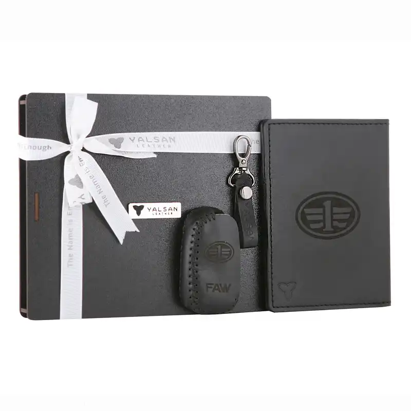 ست هدیه چرم یلسان مدل FAW کد SET-300-57-GS
