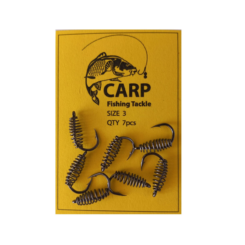 قلاب ماهیگیری کارپ مدل فنردار سایز 3 بسته 7 عددی