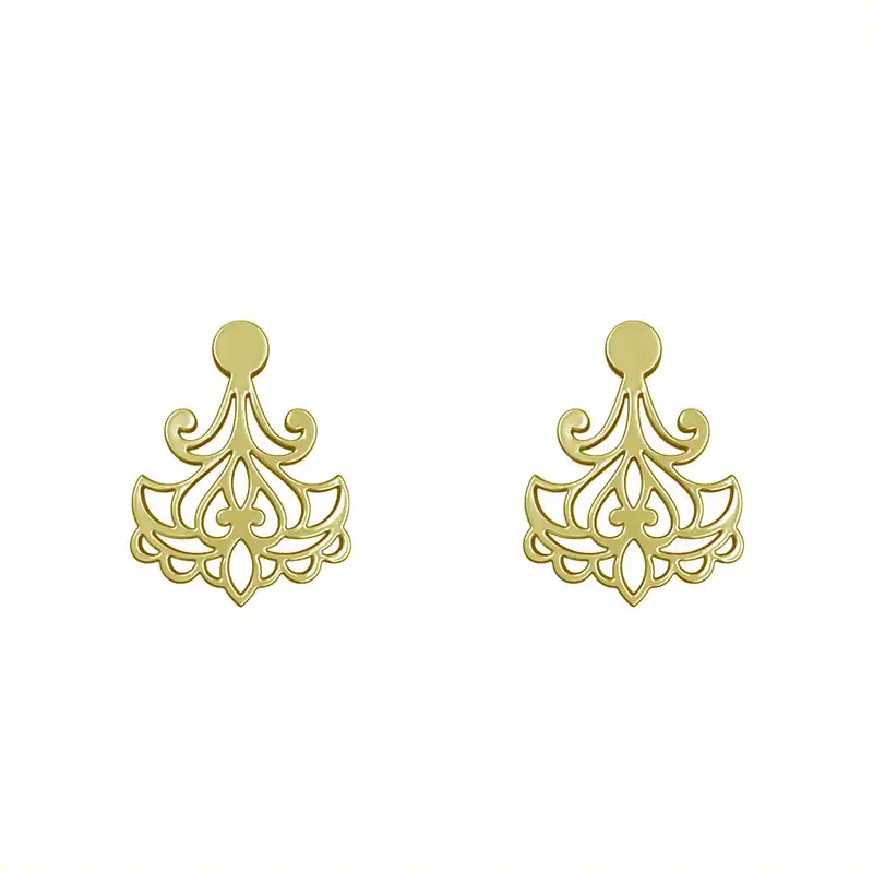 گوشواره طلا 18 عیار زنانه مدوپد مدل اسلیمی کد GA1-15268