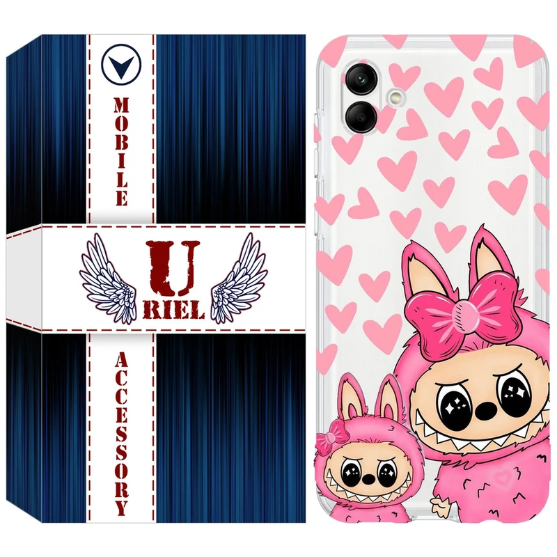 کاور یوریل قاب مدل Clear کد 105 طرح لبوبو Labubu مناسب برای گوشی موبایل سامسونگ Galaxy A04e