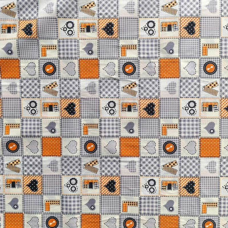 پارچه ملحفه عرض 2 متر مدل لاو 11130 رنگ نارنجی