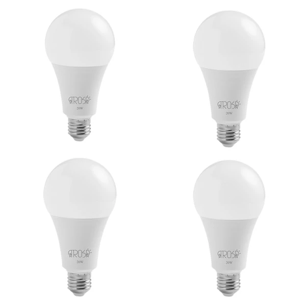 لامپ ال ای دی 20 وات آتروسا مدل حبابی پایه E27 مجموعه 4 عددی 