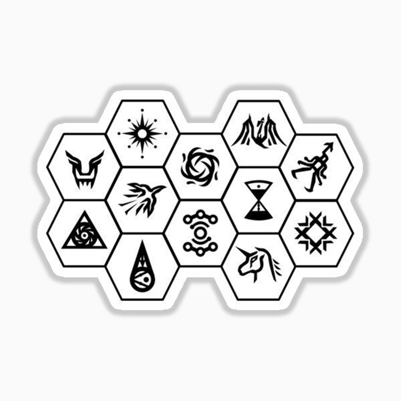 استیکر لپ تاپ و موبایل بووم طرح نماد انیمه مدل لونه زنبوری کد ER50