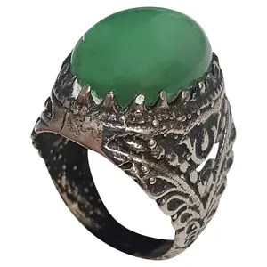 انگشتر نقره مردانه مدل عقیق یمن AY211220