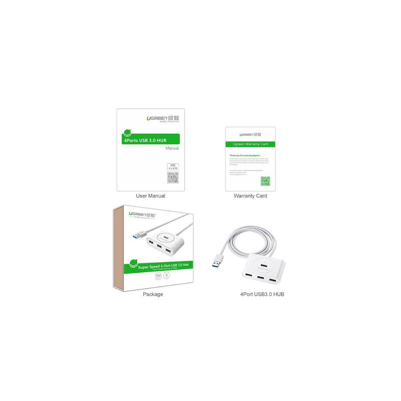 هاب USB 3.0 چهار پورت یوگرین مدل CR113 طول 0.5 متر