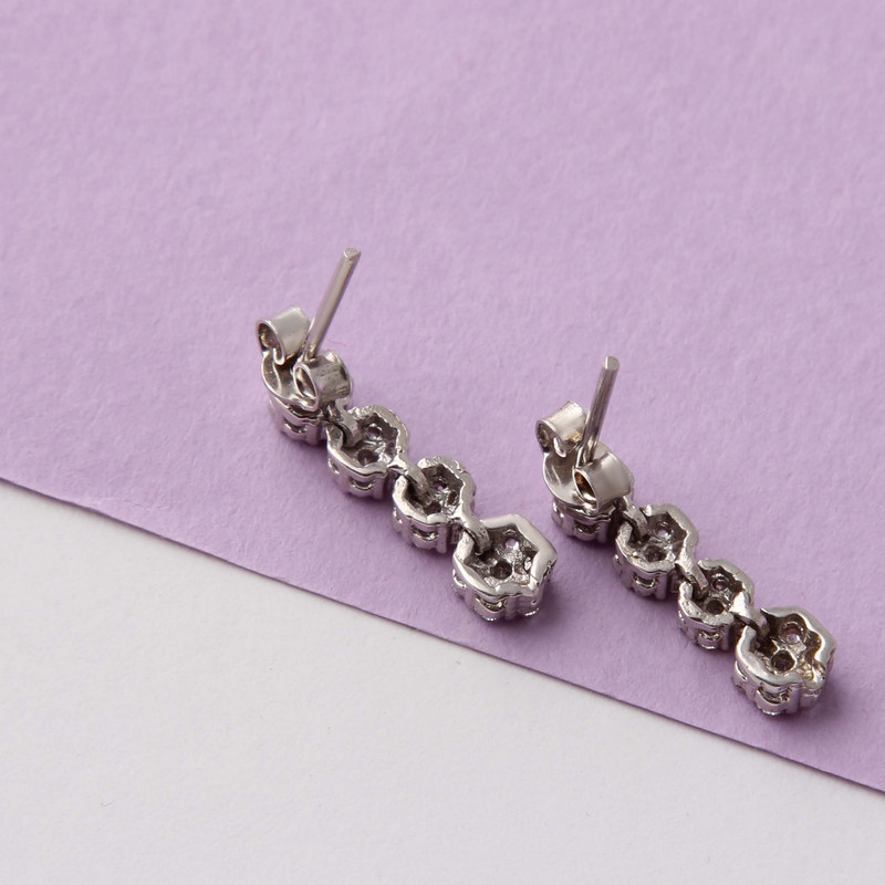 گوشواره نقره زنانه مدل آویزی کد GZN_254