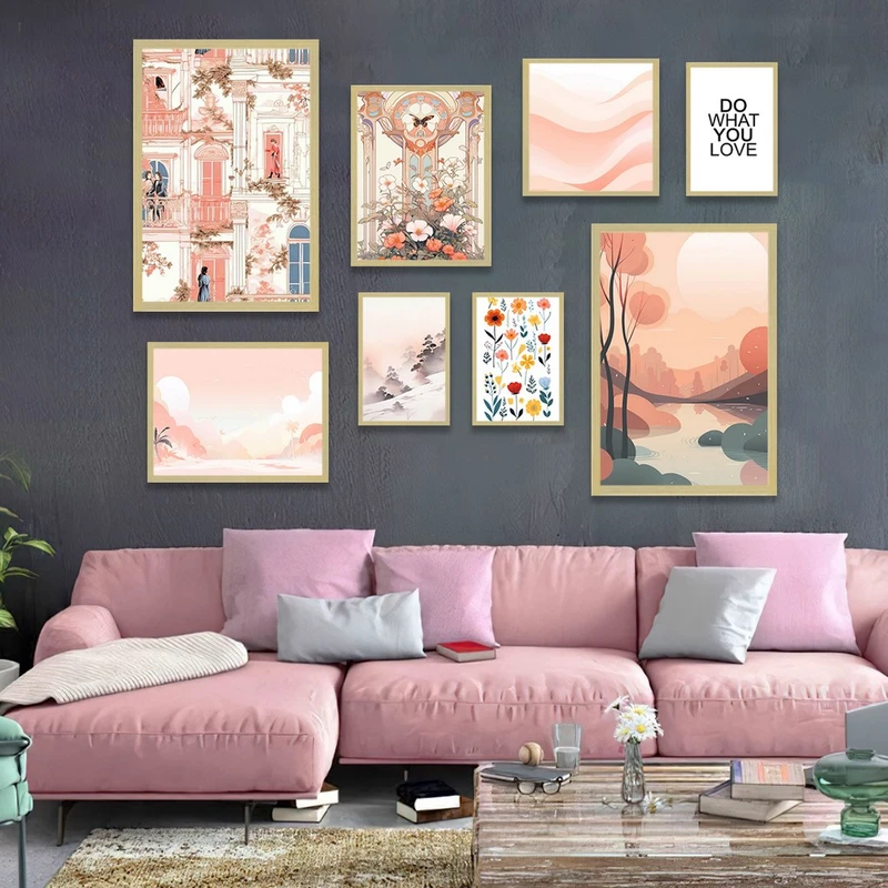 تابلو بکلیت مدل طرح نقاشی مدرن BE-1134 مجموعه 8 عددی