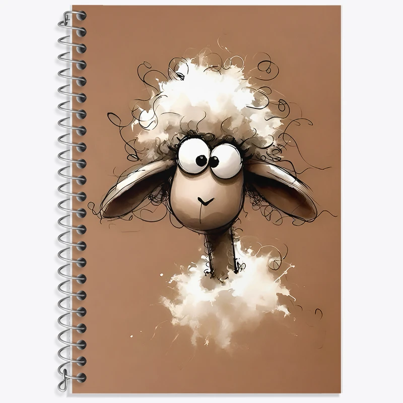 دفتر زبان 50 برگ خندالو مدل دو خط طرح گوسفند خنگ کد F7910