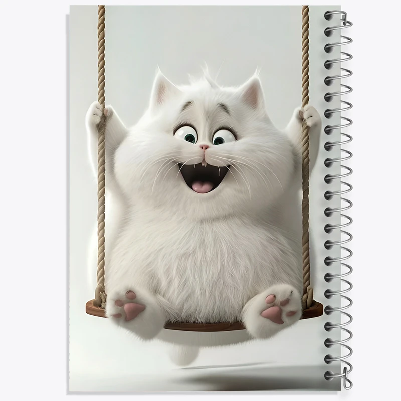 دفتر مشق 100 برگ خندالو طرح گربه کیوت کد N3044