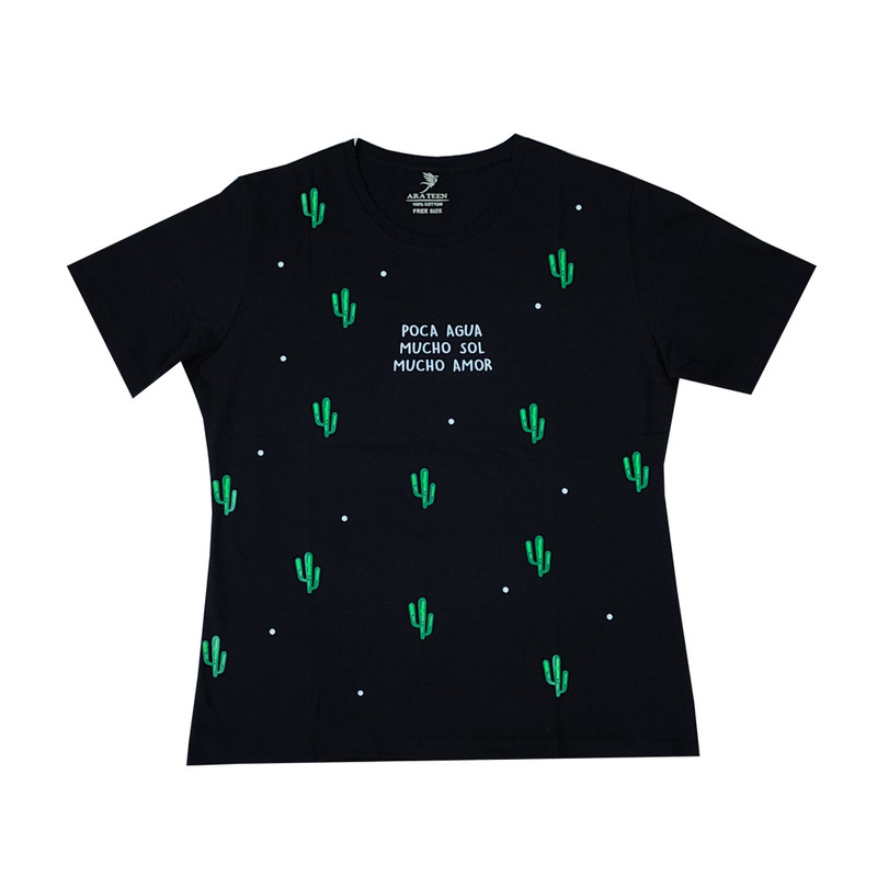 تی شرت آستین کوتاه زنانه مدل تمام چاپ کاکتوس کد 01