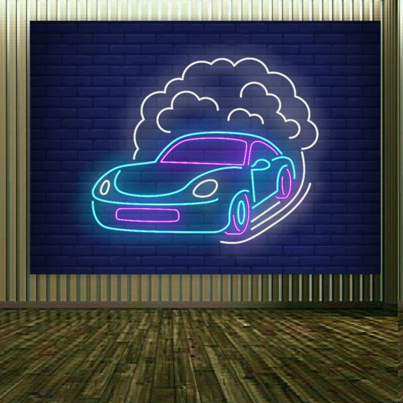پوستر دیواری طرح نئون مدل ماشین کد BK1975
