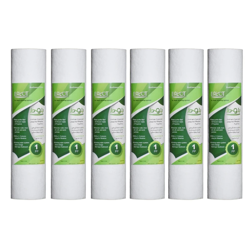 فیلتر دستگاه تصفیه آب بلوط مدل الیافی PP SEDIMENT 06 مجموعه 6 عددی