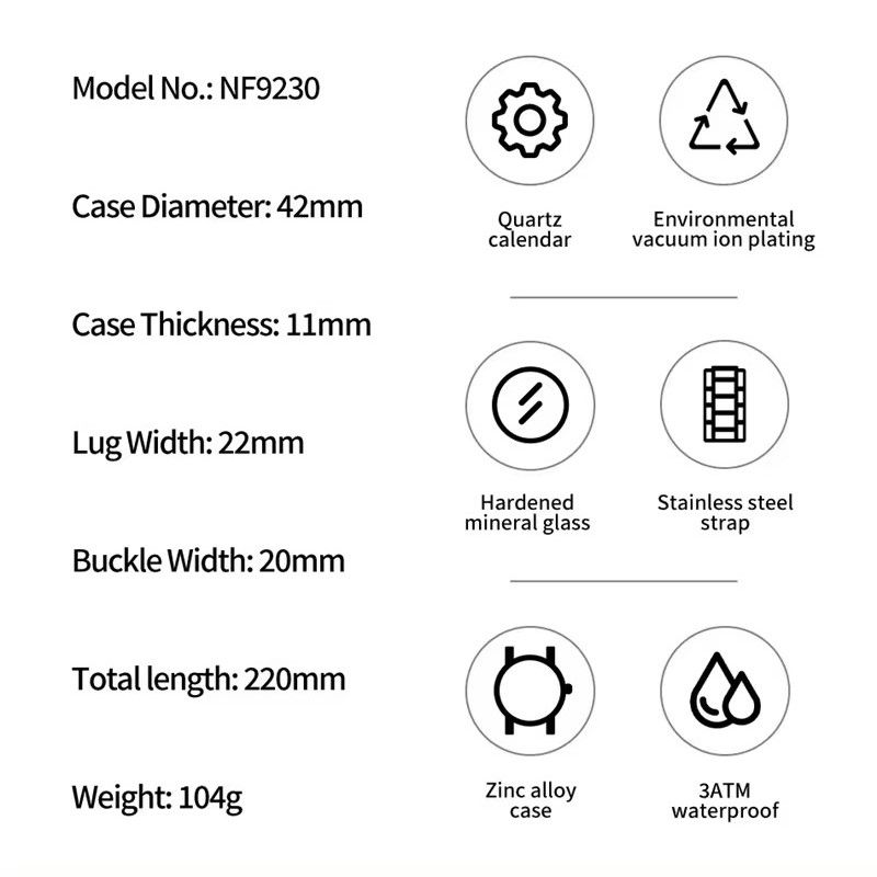 ساعت مچی عقربه‌ای مردانه نیوی فورس مدل 9230SWS -  - 4