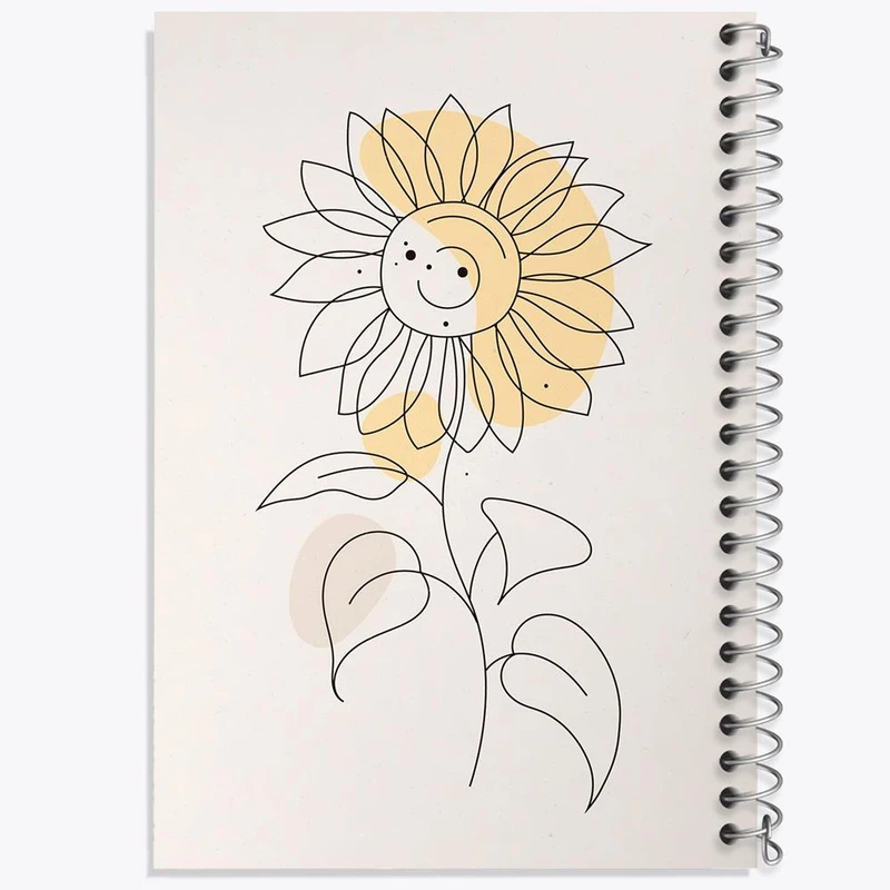 دفتر ژورنال نویسی 50 برگ خندالو مدل نقطه ای طرح گل آفتابگردان کد 29546