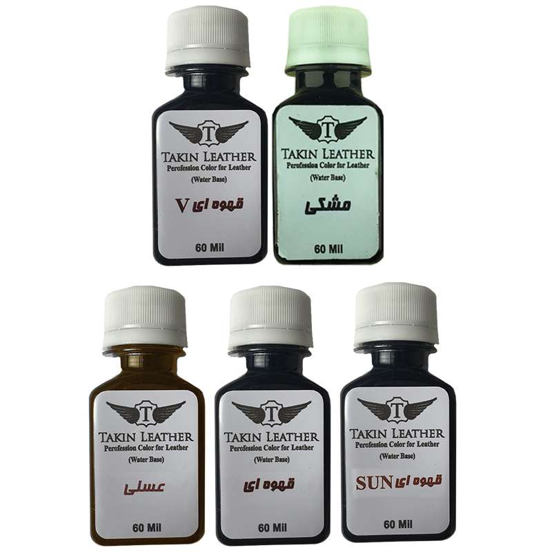 رنگ رویه چرم تکین مدل حکاکی کد 5XBasics حجم 60 میلی لیتر بسته 5 عددی