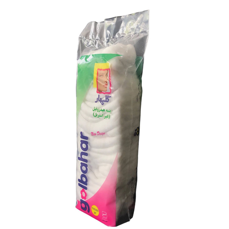 پنبه ارایشی گلبهار مدل هیدروفیل وزن 100 گرم بسته 2 عددی