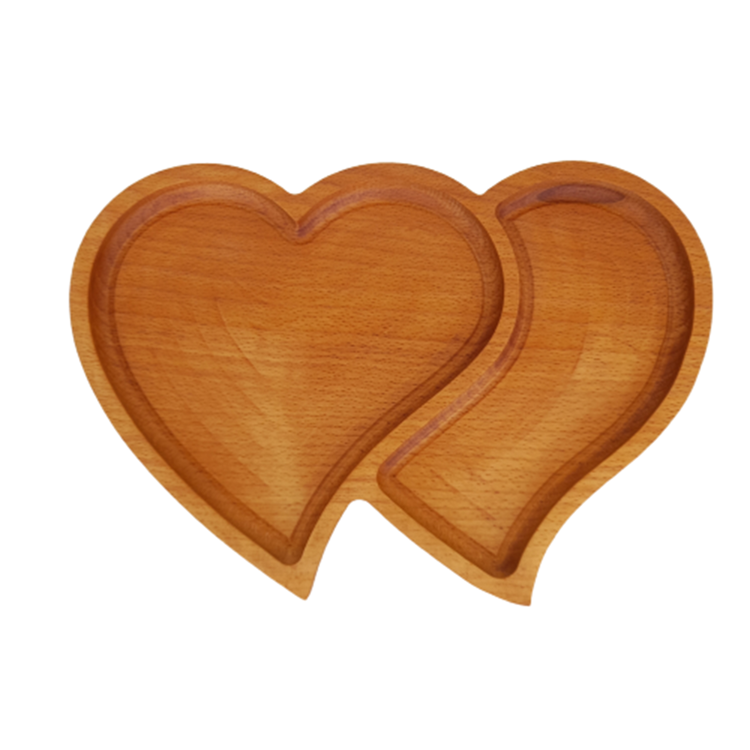 ظرف سرو چوبی  مدل قلب دوقلو