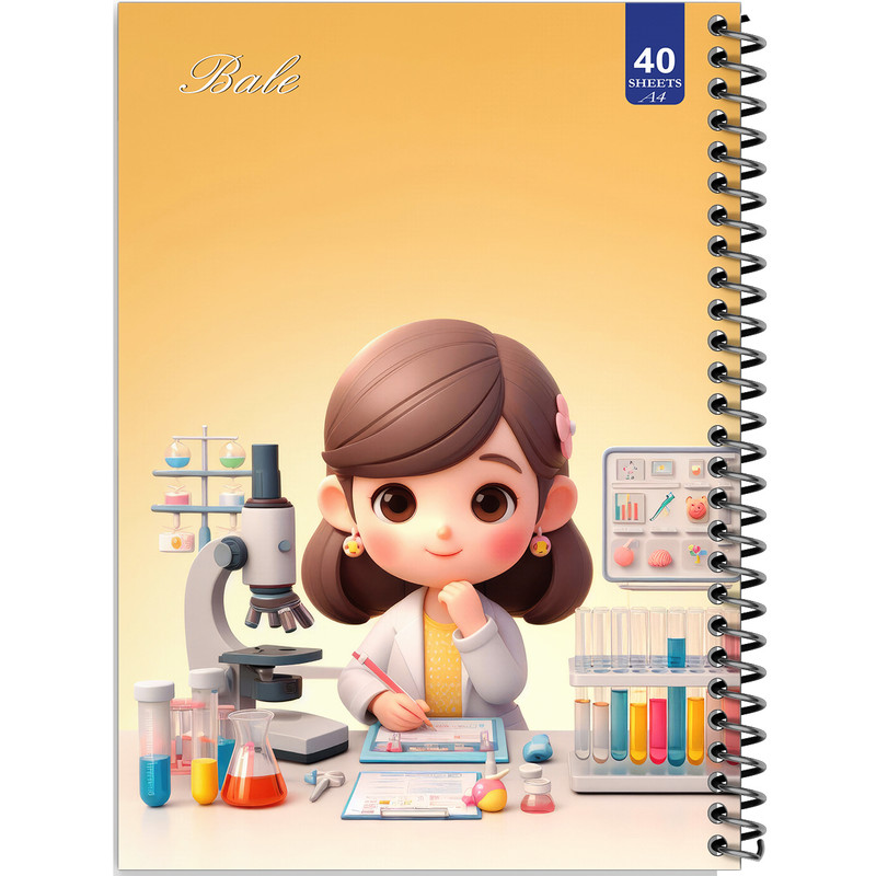 دفتر نقاشی 40 برگ انتشارات بله طرح دختر دانشمند کد A4-K696