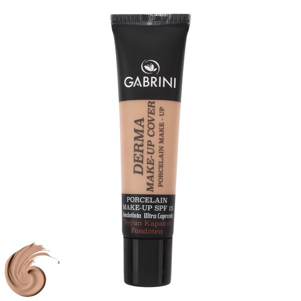 کرم پودر مایع SPF 15 کابرینی مدل Derma شماره 102 مناسب برای انواع پوست حجم 30 میلی‌لیتر