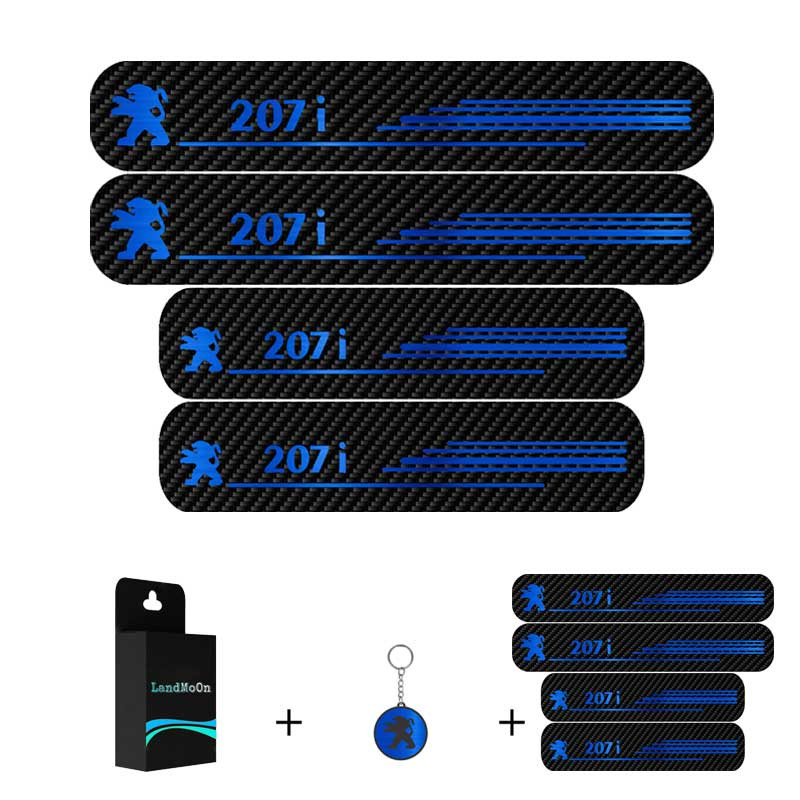 برچسب پارکابی خودرو لندمون کد LC018 MB مناسب برای پژو 207i مجموعه 4عددی به همراه جاکلیدی