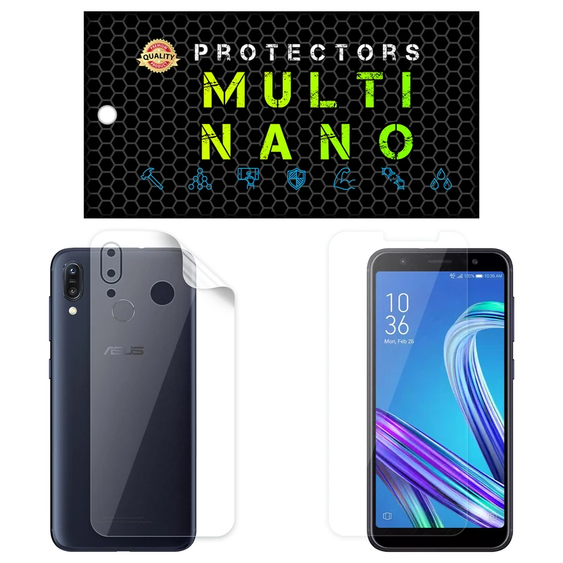 محافظ صفحه نمایش مولتی نانو مدل X-SFT مناسب برای گوشی موبایل ایسوس Zenfone Max M1 / ZB555KL / ZB556KL به همراه محافظ پشت