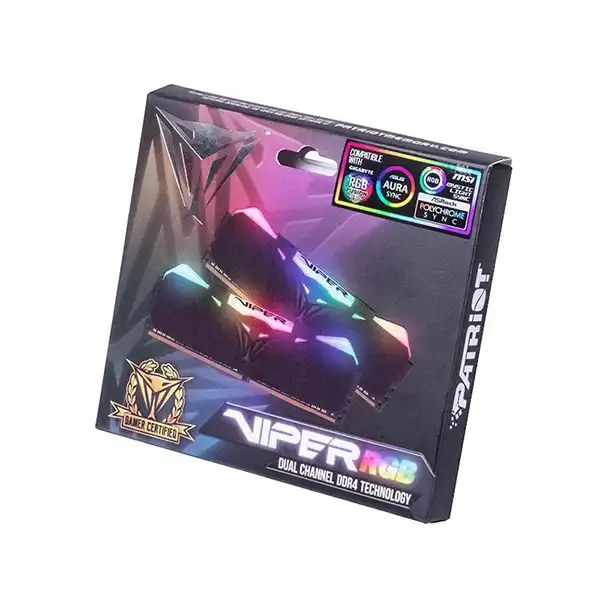 رم دسکتاپ دو کاناله 4000 مگاهرتز CL19 پتریوت مدل Viper RGB ظرفیت 16 گیگابایت