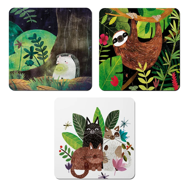 مگنت صباطرح مدل جنگل کارتونی کد M1310 مجموعه 3 عددی