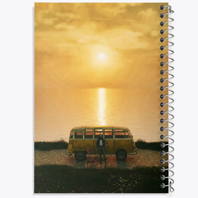 دفتر مشق 50 برگ خندالو طرح کمپینگ (Camping) کد F515