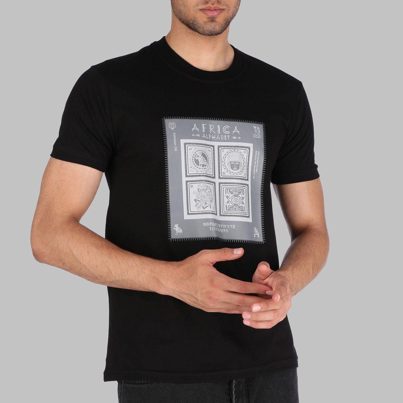 تیشرت آستین کوتاه مردانه مدل M117 رنگ مشکی -  - 1